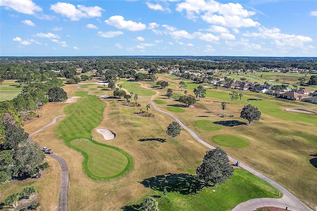 bird's eye view with golf course view