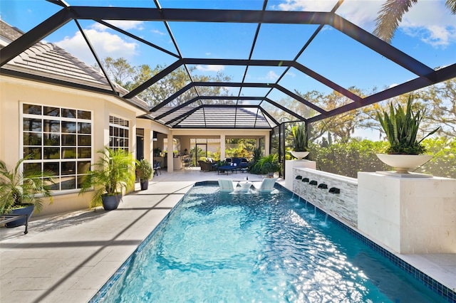 pool featuring a patio area