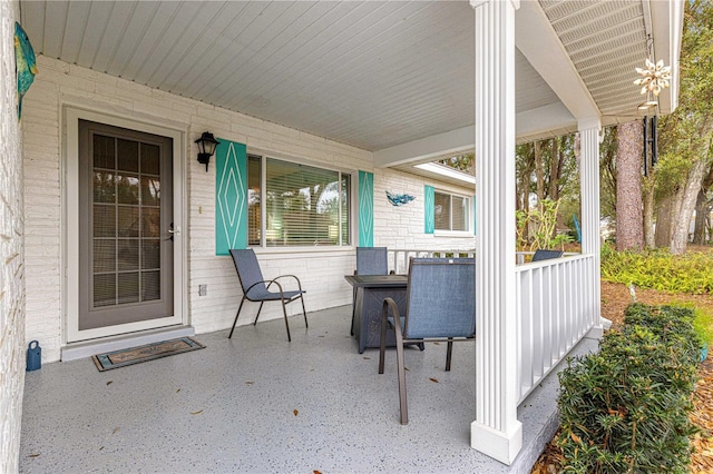 view of patio with covered porch