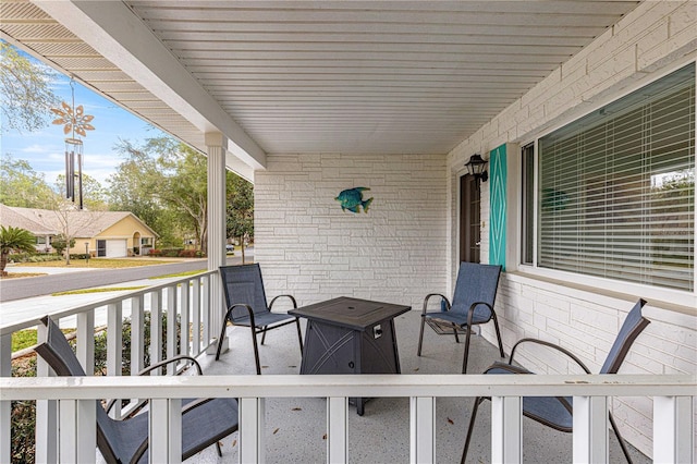 view of patio with a porch