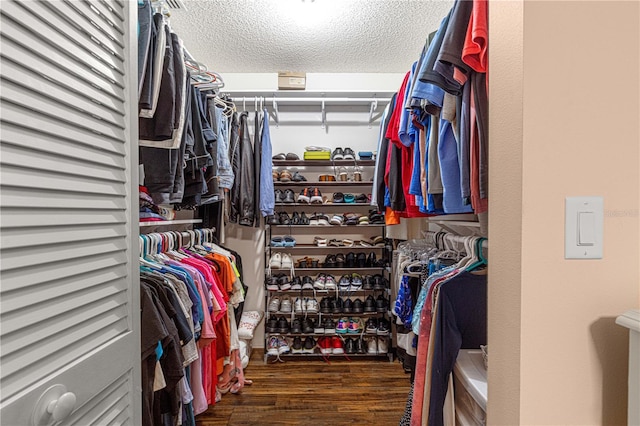 spacious closet featuring wood finished floors