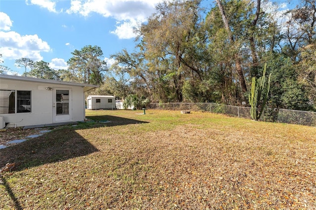 view of yard featuring fence