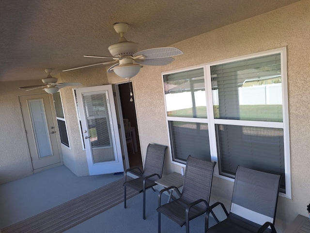 view of patio / terrace with ceiling fan