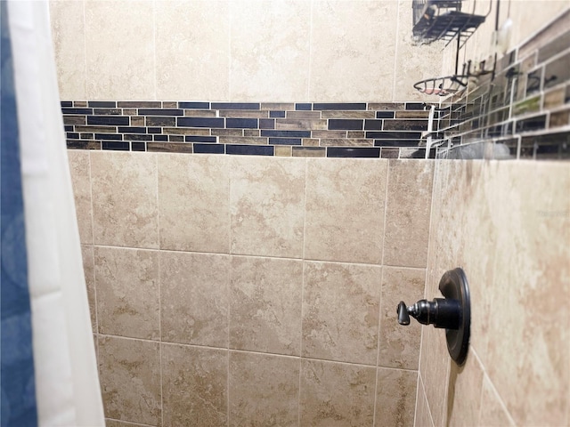 details with tiled shower