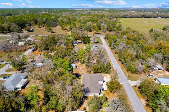 bird's eye view with a view of trees