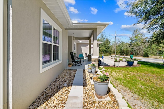 view of yard featuring a patio area