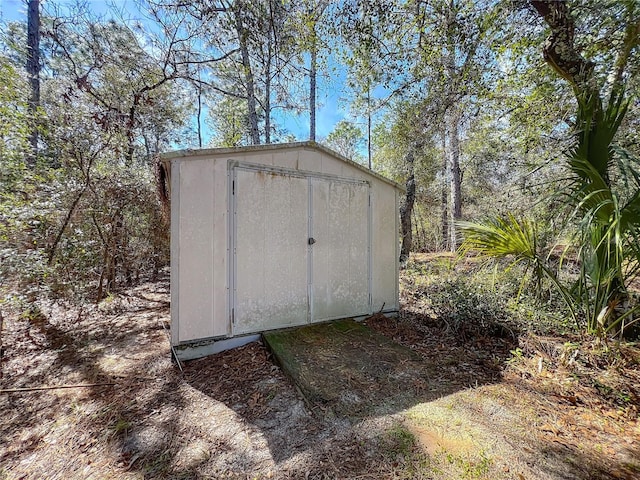 view of shed