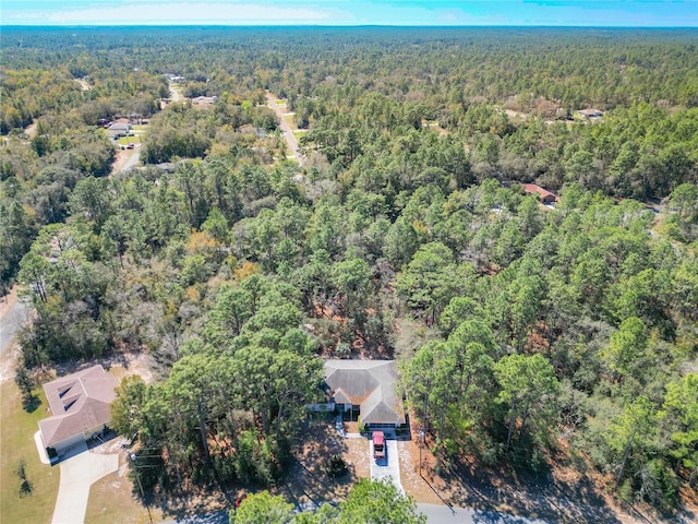 bird's eye view with a forest view