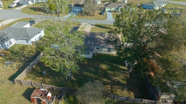 aerial view with a residential view