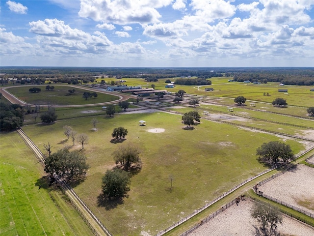 aerial view featuring a rural view