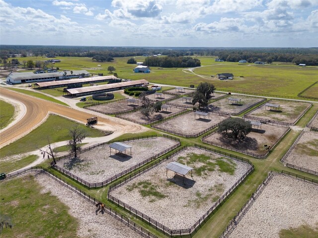 drone / aerial view with a rural view