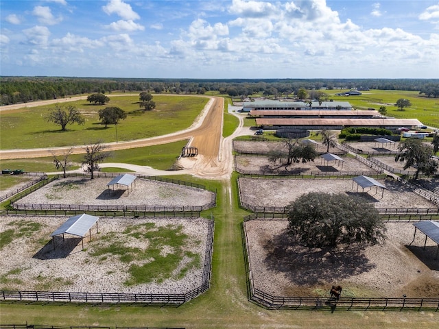 drone / aerial view with a rural view