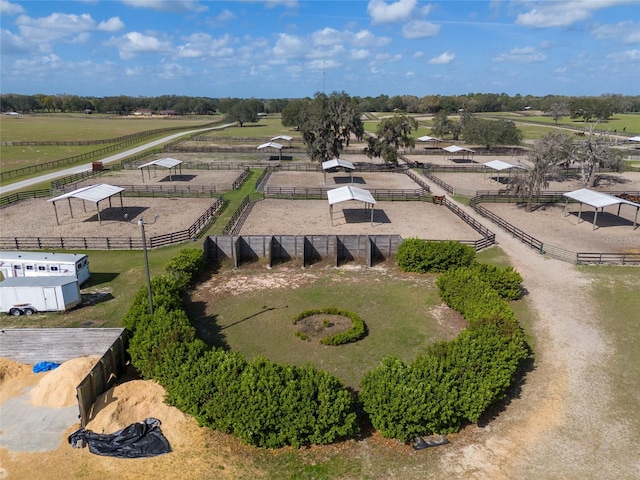 aerial view featuring a rural view