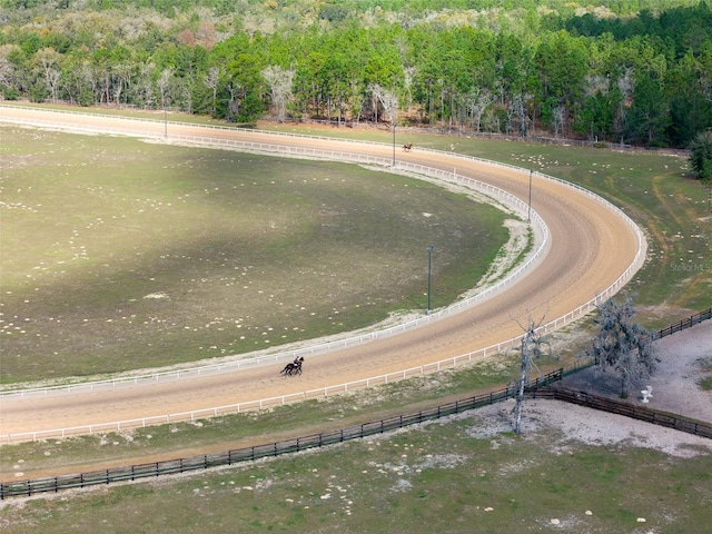 aerial view featuring a rural view