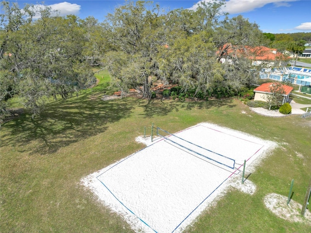 exterior space with volleyball court