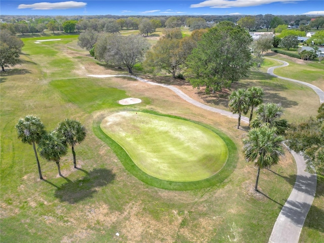 drone / aerial view with golf course view