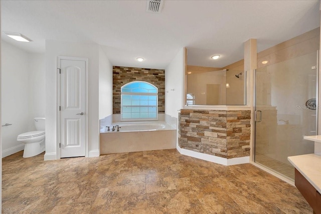 6307 SE 8th Ln, Ocala, FL 34472 - full bathroom featuring a stall shower, a garden tub, toilet, and vanity