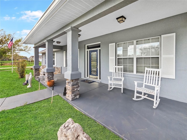 view of patio with a porch