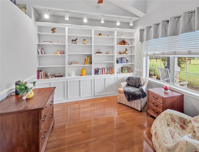 living area with light wood-type flooring