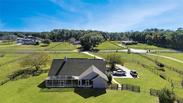 drone / aerial view featuring a rural view