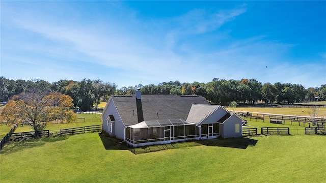 drone / aerial view featuring a rural view