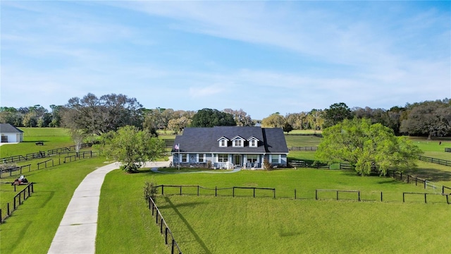 drone / aerial view featuring a rural view