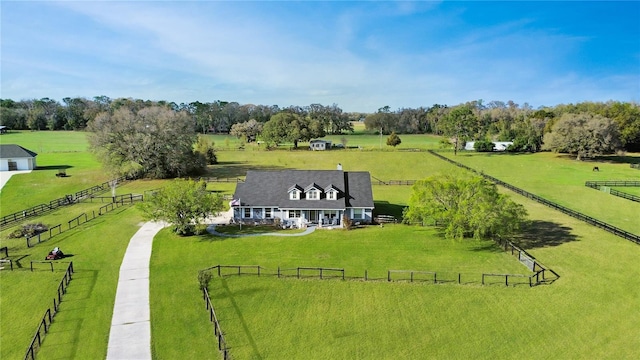 drone / aerial view featuring a rural view