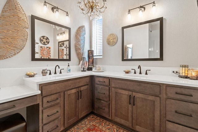 bathroom featuring double vanity and a sink