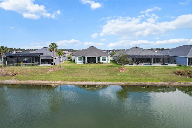 view of water feature with a residential view