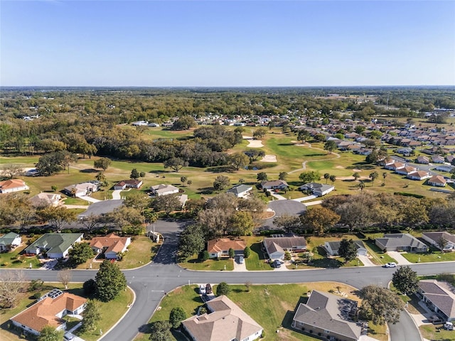 aerial view featuring a residential view and golf course view