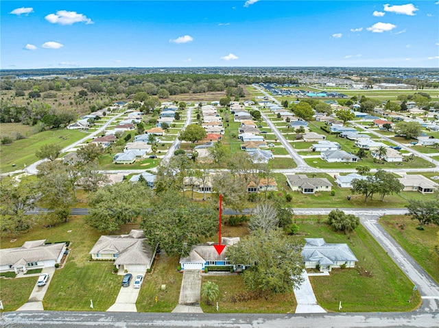 drone / aerial view with a residential view