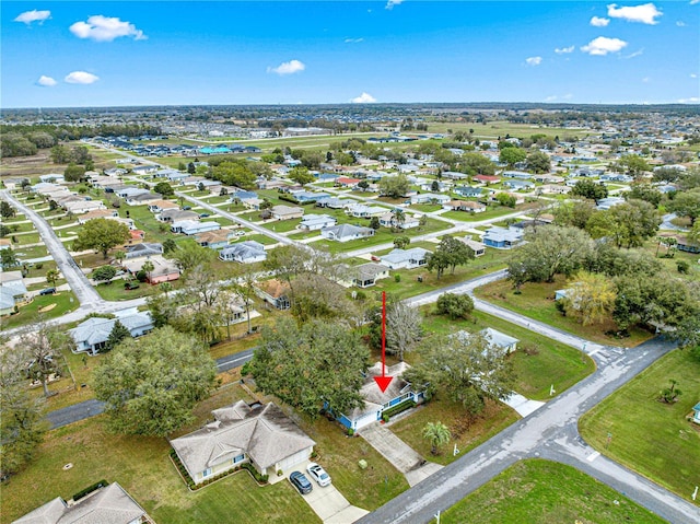 drone / aerial view with a residential view