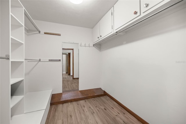 spacious closet with light wood-type flooring