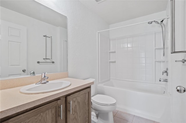 4954 SW 40th Pl, Ocala, FL 34474 - bathroom featuring vanity, toilet, tile patterned flooring, and shower / bath combination