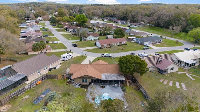 aerial view with a residential view