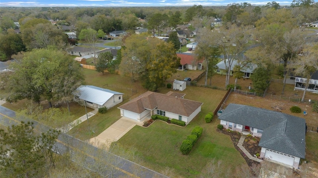 aerial view with a residential view