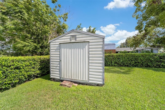 view of shed