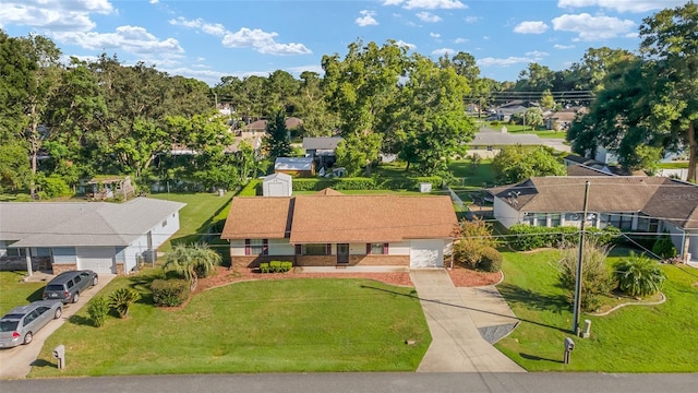 aerial view with a residential view