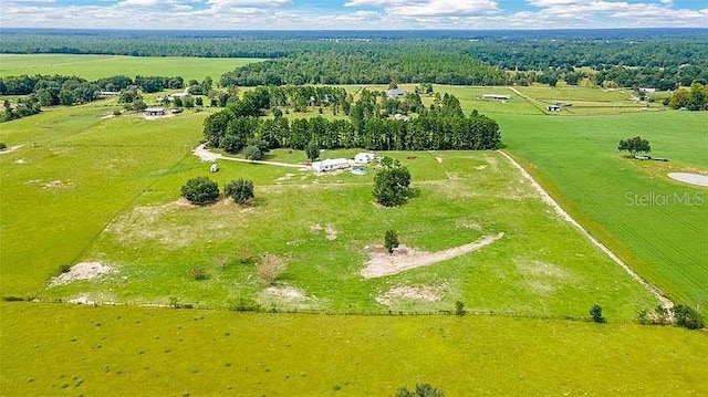 aerial view featuring a rural view