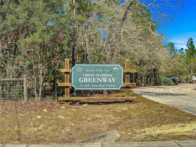 view of community sign