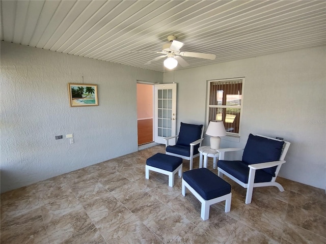 view of patio / terrace featuring a ceiling fan