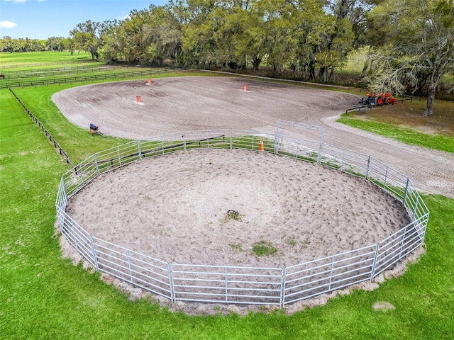 drone / aerial view with a rural view