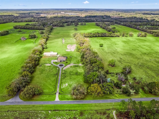 drone / aerial view with a rural view