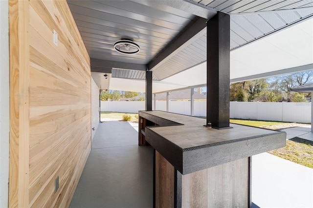 view of patio with a fenced backyard