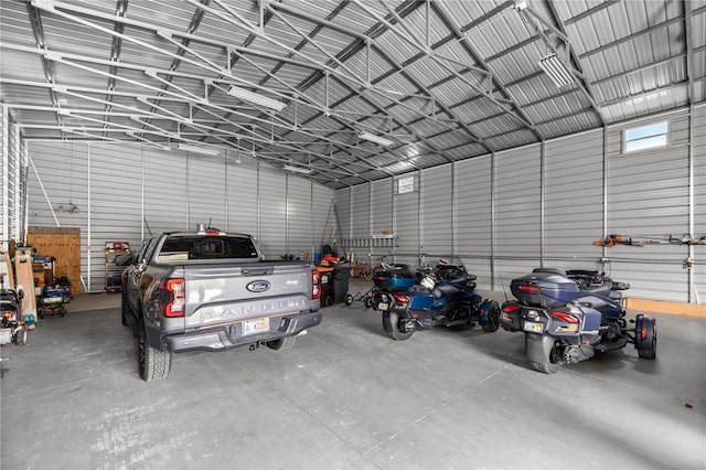 garage with a carport