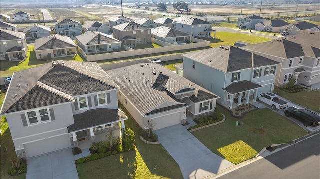 drone / aerial view with a residential view