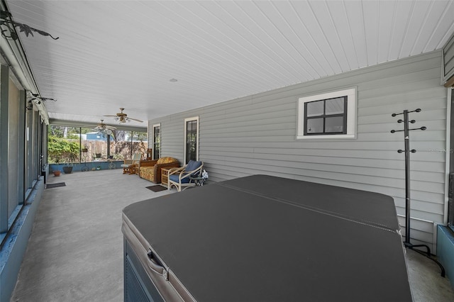 view of patio / terrace with a ceiling fan