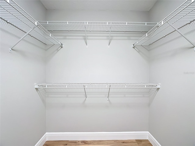 spacious closet with wood finished floors