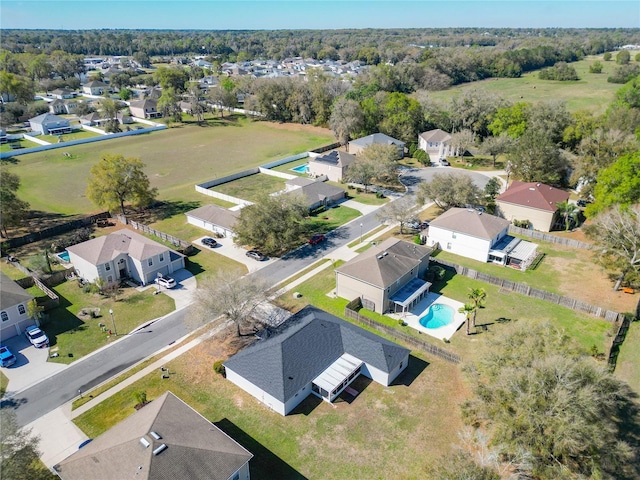 aerial view with a residential view