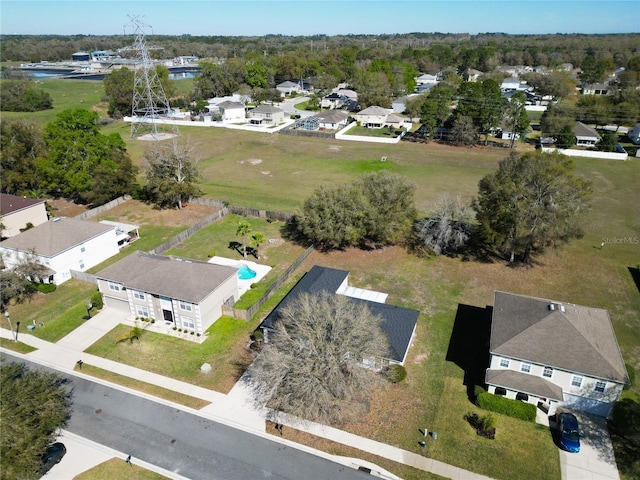 bird's eye view with a residential view